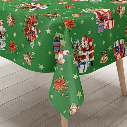 Wachstuch Tischdecke Weihnachten grün