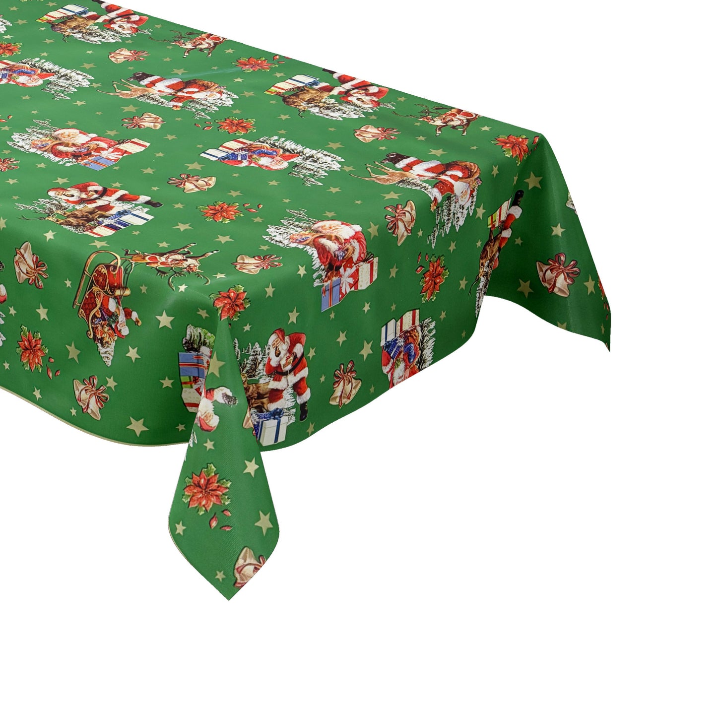 Wachstuch Tischdecke Weihnachten grün