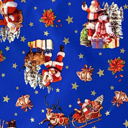 Wachstuch Tischdecke Weihnachten blau