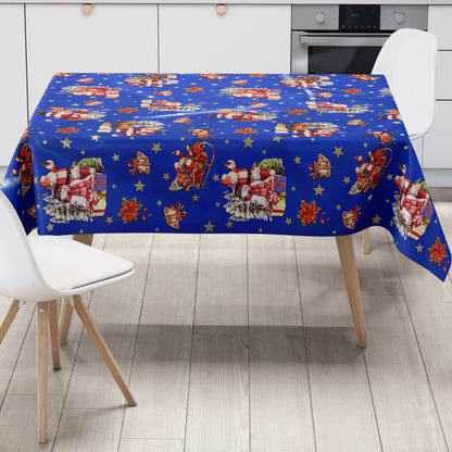 Wachstuch Tischdecke Weihnachten blau