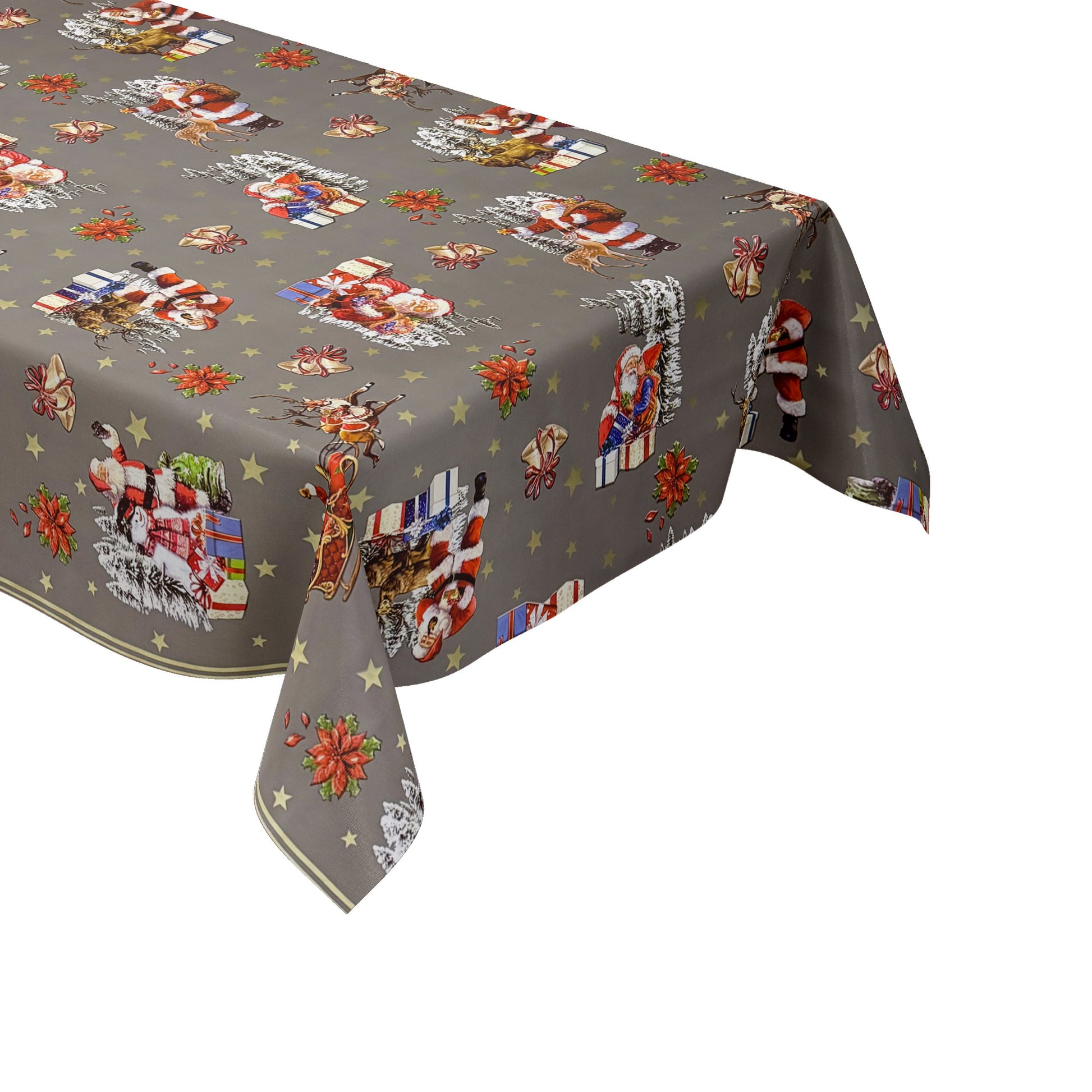Wachstuch Tischdecke Weihnachten grau