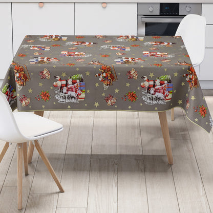 Wachstuch Tischdecke Weihnachten grau