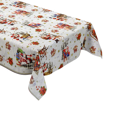 Wachstuch Tischdecke Weihnachten weiß