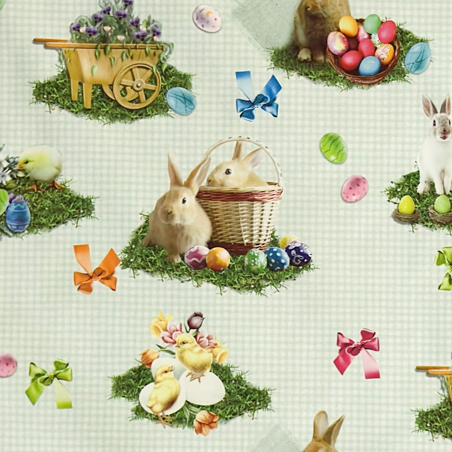 Wachstuch Tischdecke kariert grün Ostern