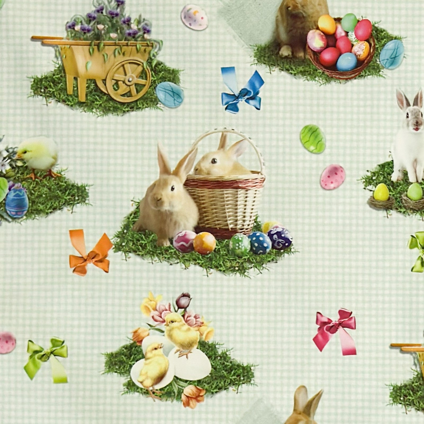 Wachstuch Tischdecke kariert grün Ostern