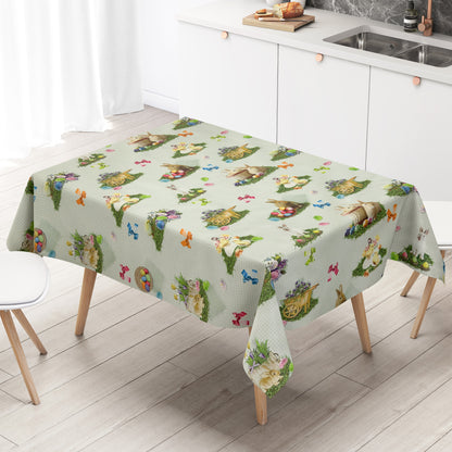 Wachstuch Tischdecke kariert grün Ostern
