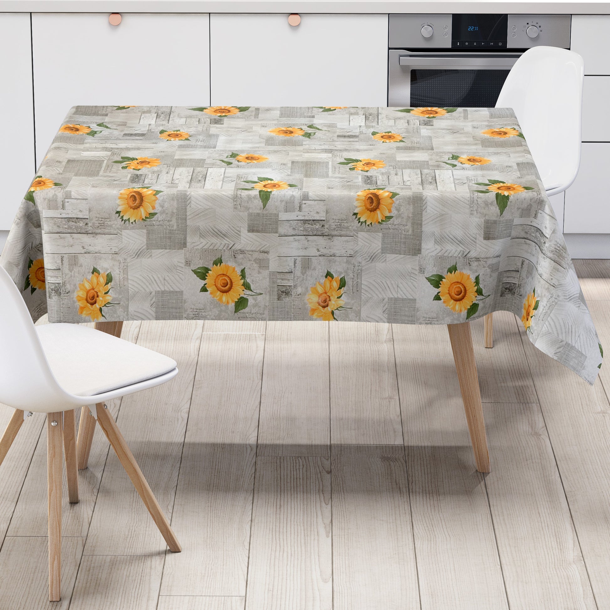 Wachstuch Tischdecke Holz grau