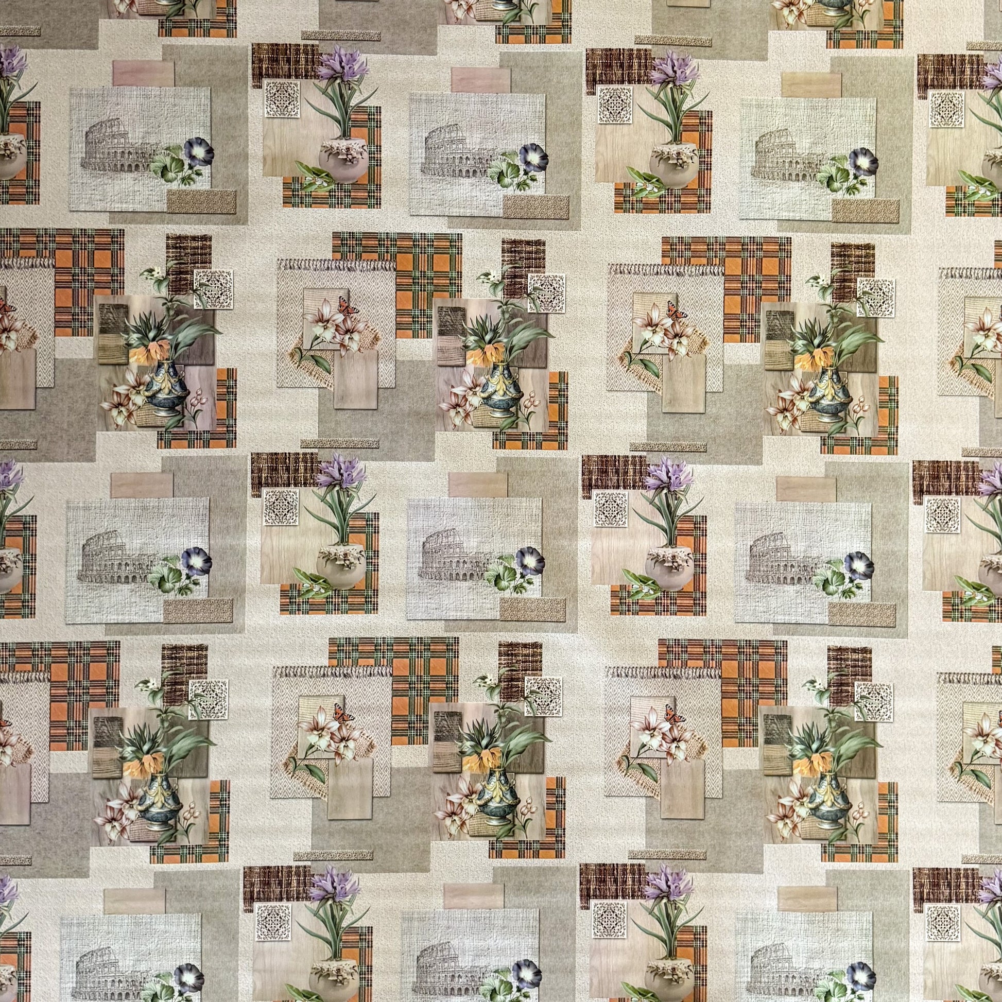 Wachstuch Tischdecke Patchwork Orchideen