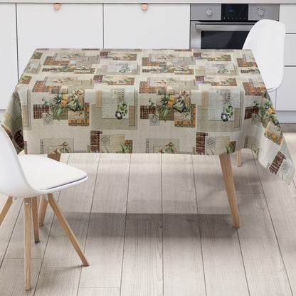 Wachstuch Tischdecke Patchwork Orchideen