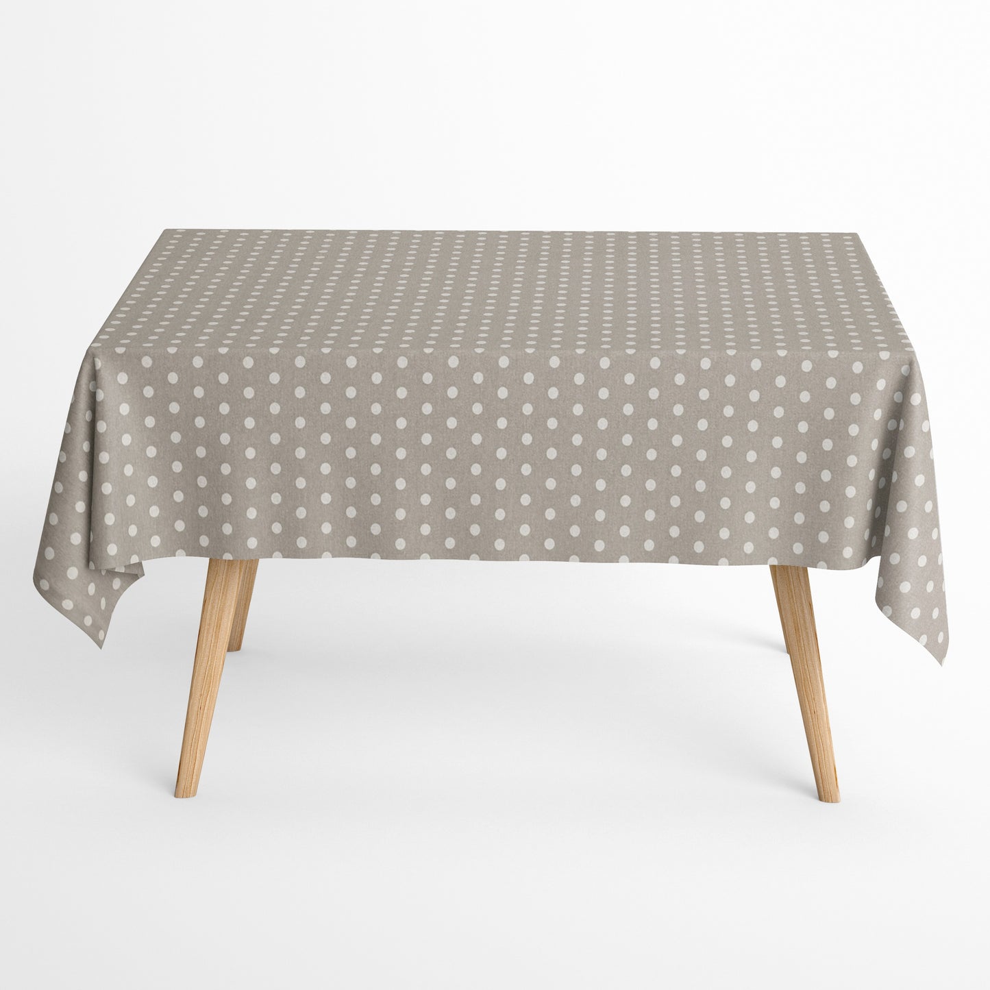 Jacquard Tischdecke beschichtete Baumwolle 160 cm Breite VAN GOGH BLANCO beige Punkte eckig rund oval