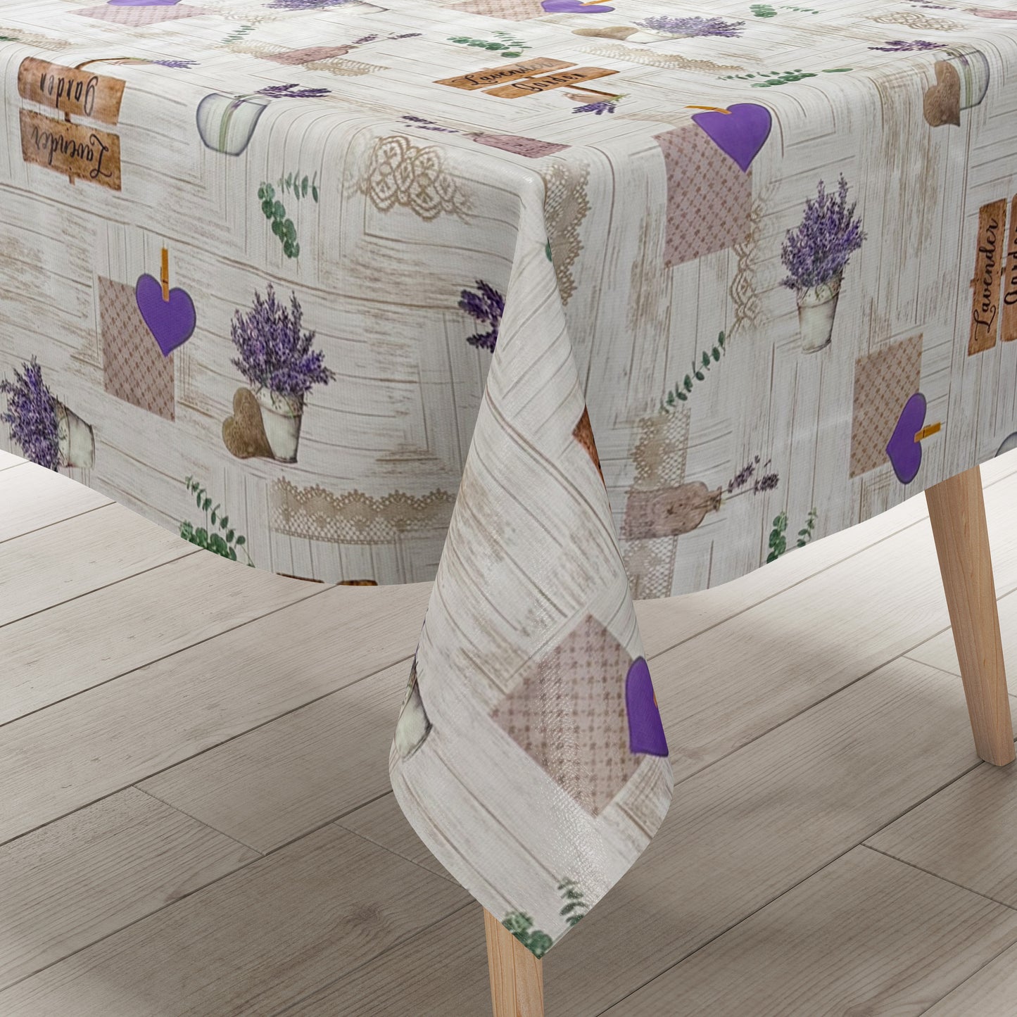 Nappe en toile cirée 213B Provence bois de lavande carrée ronde ovale
