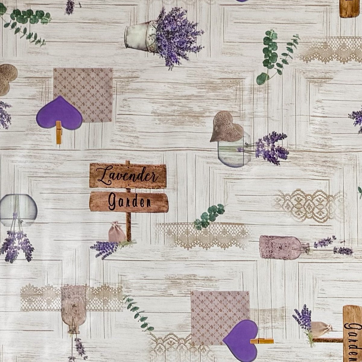 Nappe en toile cirée 213B Provence bois de lavande carrée ronde ovale