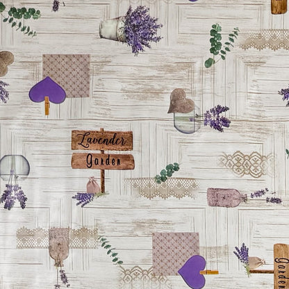 Nappe en toile cirée 213B Provence bois de lavande carrée ronde ovale