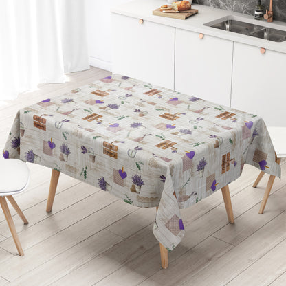 Nappe en toile cirée 213B Provence bois de lavande carrée ronde ovale