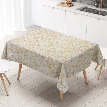 Wachstuch Tischdecke goldene Sterne auf beige
