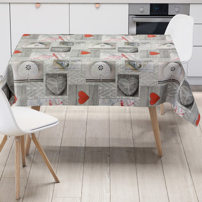 Wachstuch Tischdecke Weihanchten Herzen