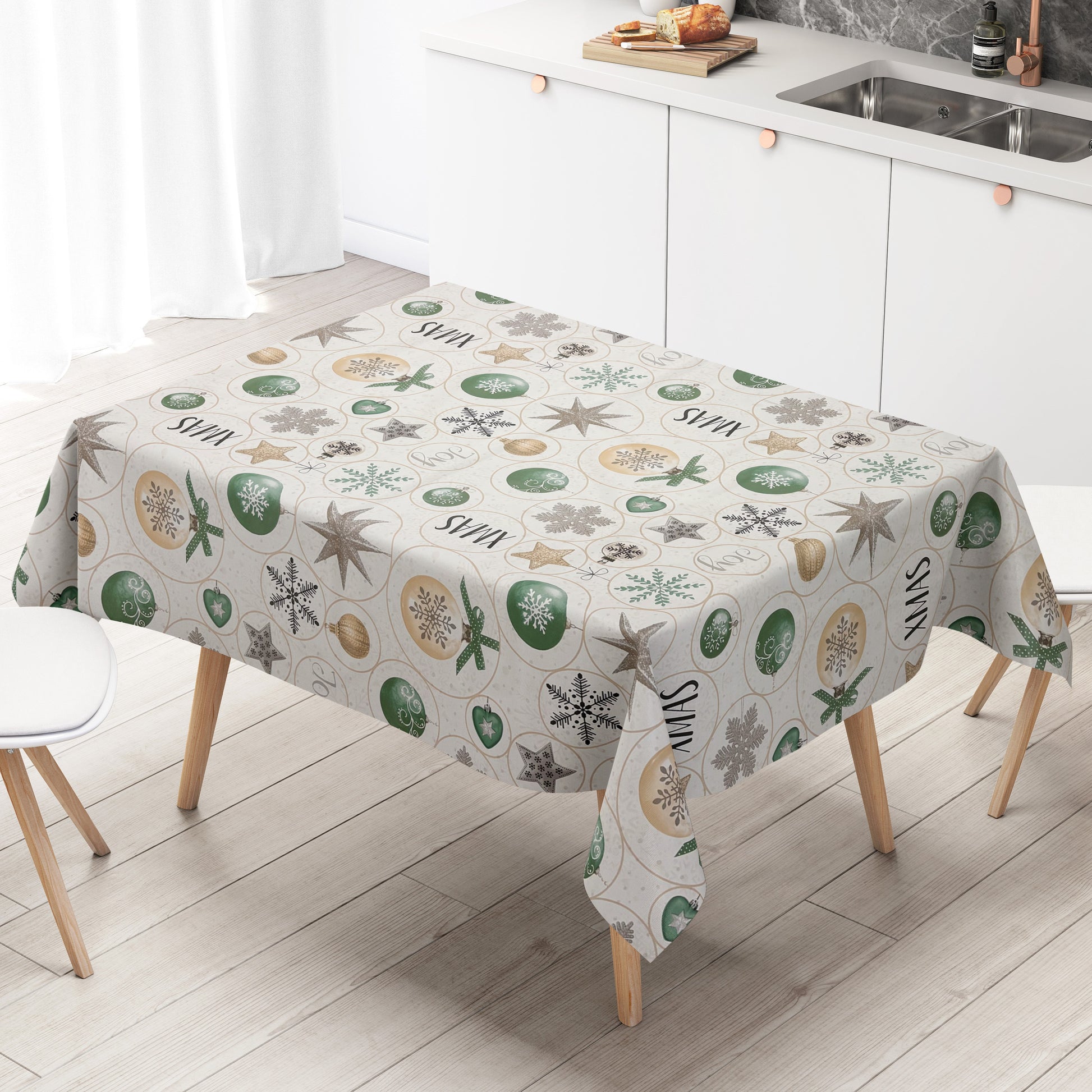 Wachstuch Tischdecke Weihnachten X_Mas Schnee