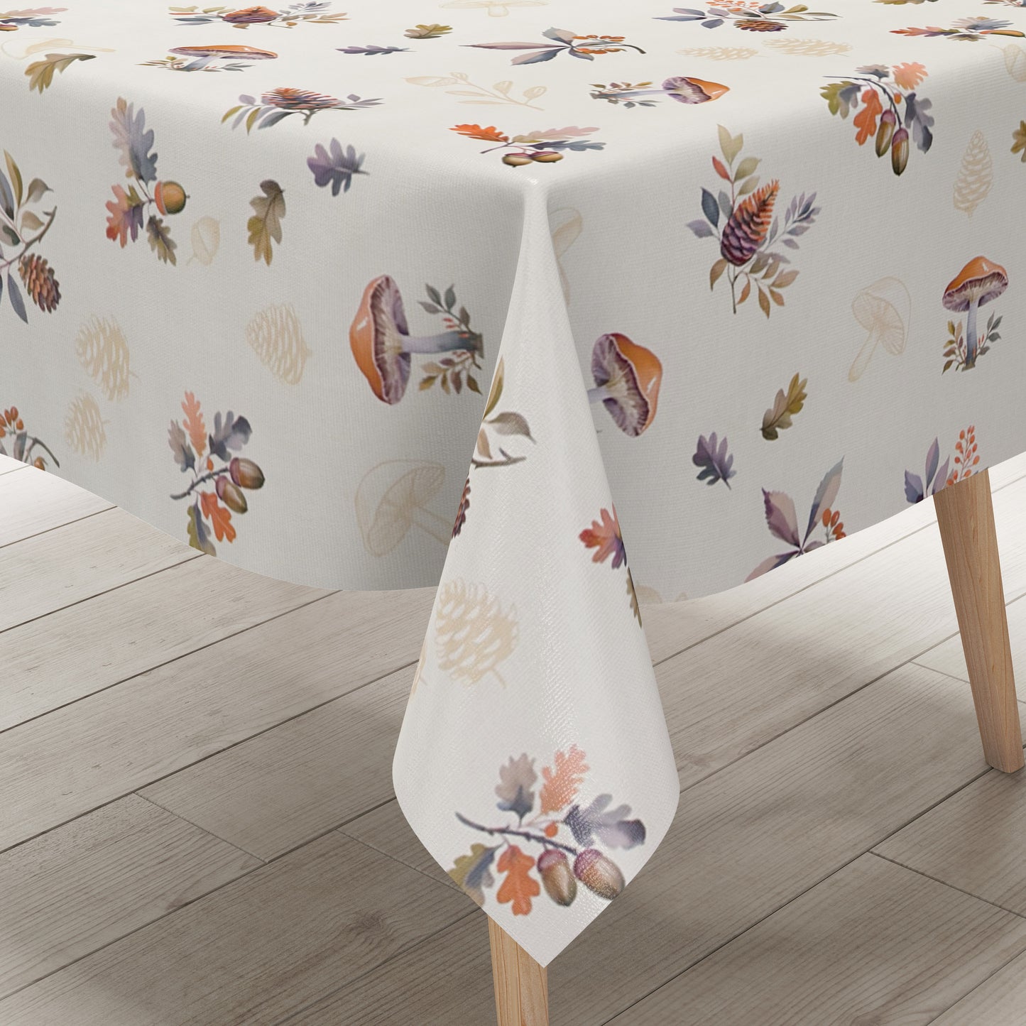 Wachstuch Tischdecke ET60 Herbst Autumn Pilze Eicheln Laub eckig rund oval