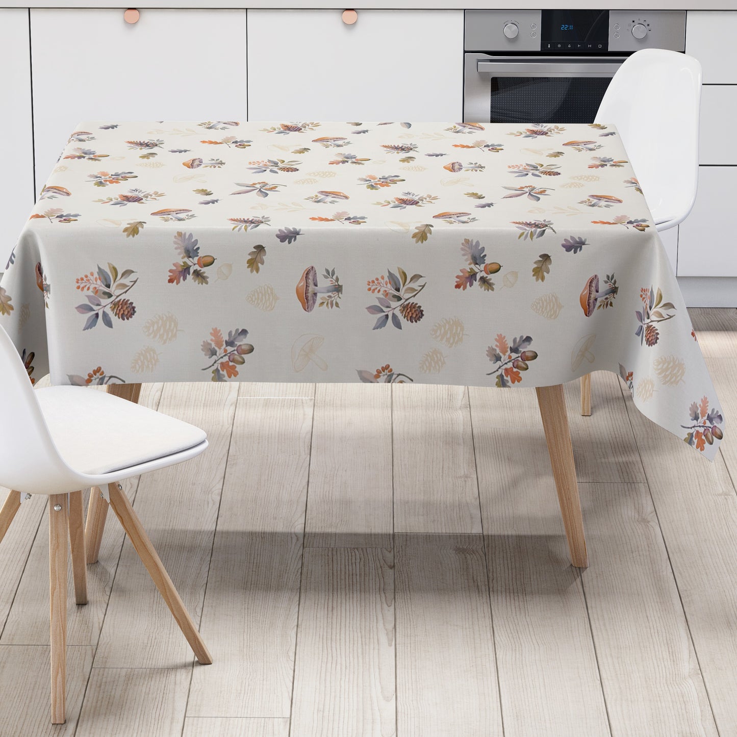 Wachstuch Tischdecke ET60 Herbst Autumn Pilze Eicheln Laub eckig rund oval
