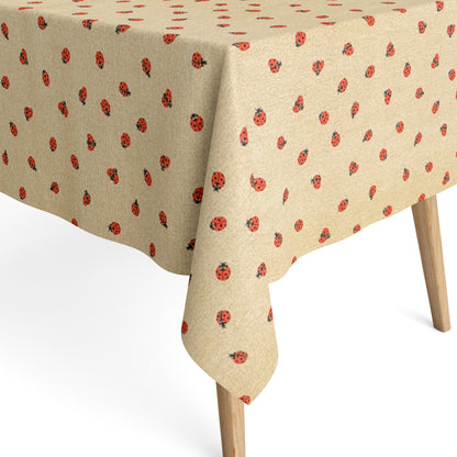 beschichtete Baumwoll Tischdecke Marienkäfer