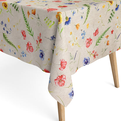 Baumwoll Tischdecke Blumenwiese