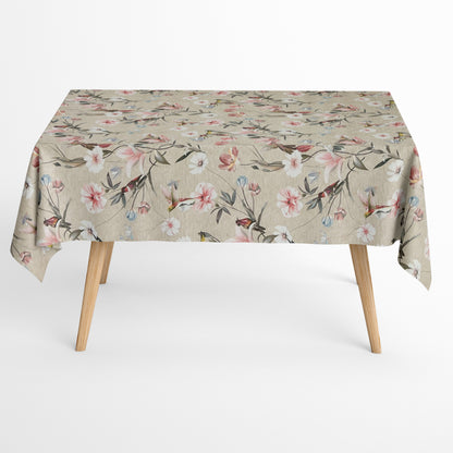 Baumwolltischdecke Colibri Blumen
