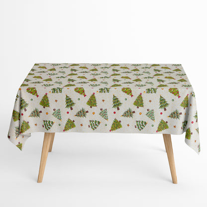Tischdecke beschichtete Baumwolle Weihnachten Tannenbaum