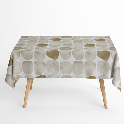 Baumwoll Tischdecke Steine beige