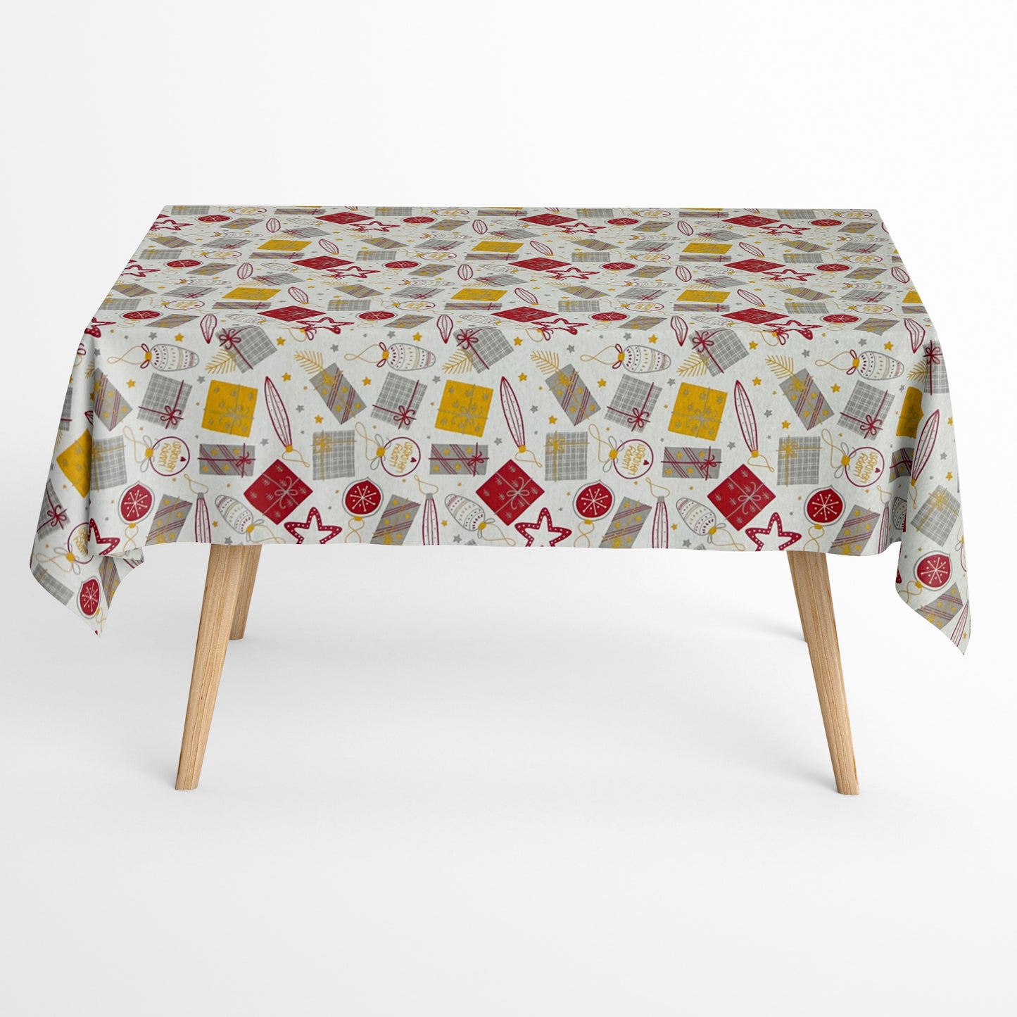 Baumwolltischdecke Weihnachten Advent ARSONA C-101 Geschenke Weihnachtskugeln eckig rund oval