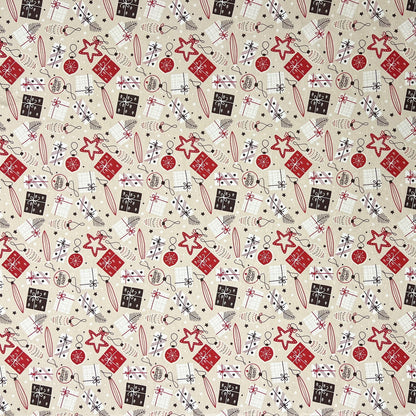 Cotton tablecloth Christmas Advent ARSONA C-198 beige Christmas balls square round oval