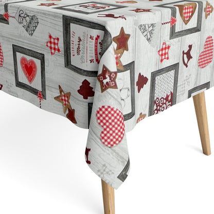 textile tablecloth jacquard coated cotton Christmas AURE 60502 square round oval