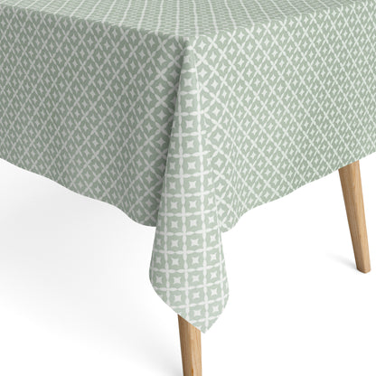 Jacquard Tischdecke aus beschichteter Baumwolle mit Fleckenschutz EcoNova AURORA VERDE mintgrün Ornamente eckig rund oval