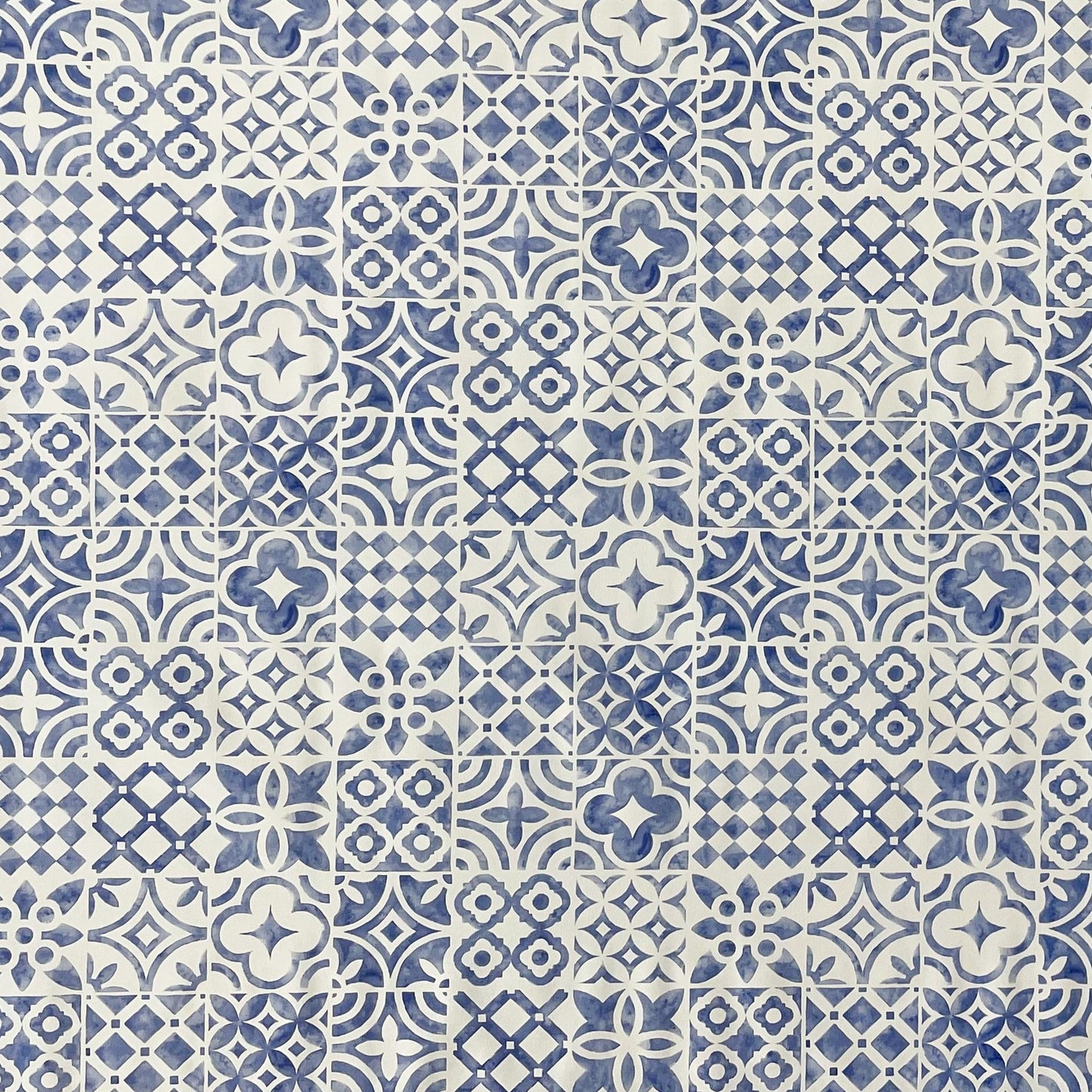 Wachstuch Tischdecke Mykonos Fliesen blau