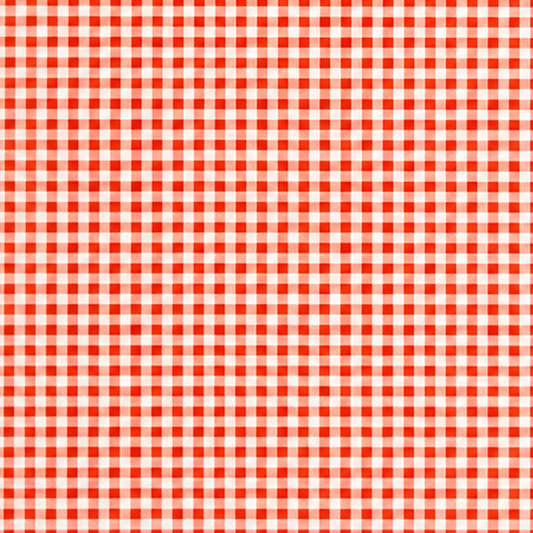 Oilcloth roll sold by the meter B1567-01 red small checked