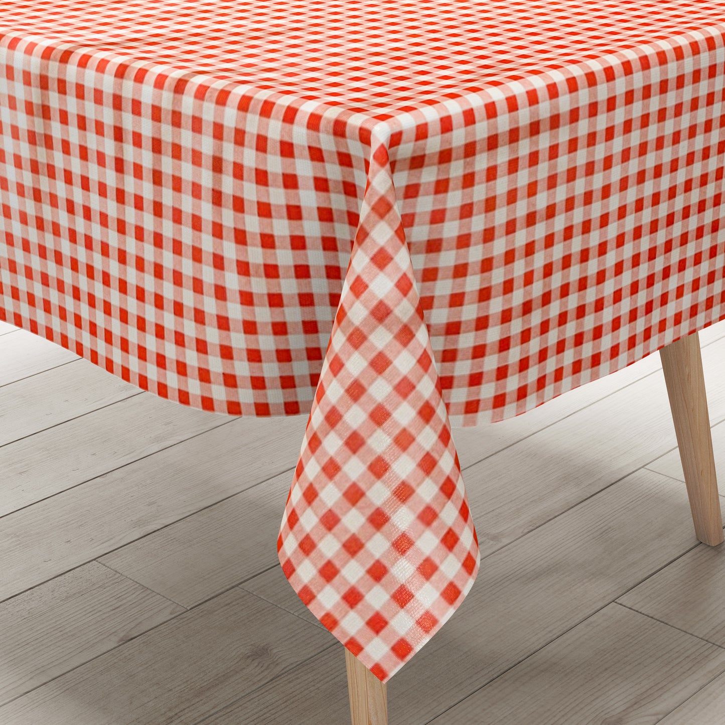 Oilcloth roll sold by the meter B1567-01 red small checked