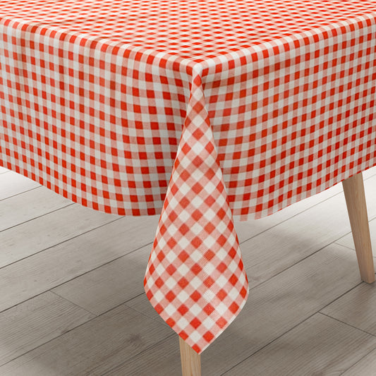 Oilcloth roll sold by the meter B1567-01 red small checked