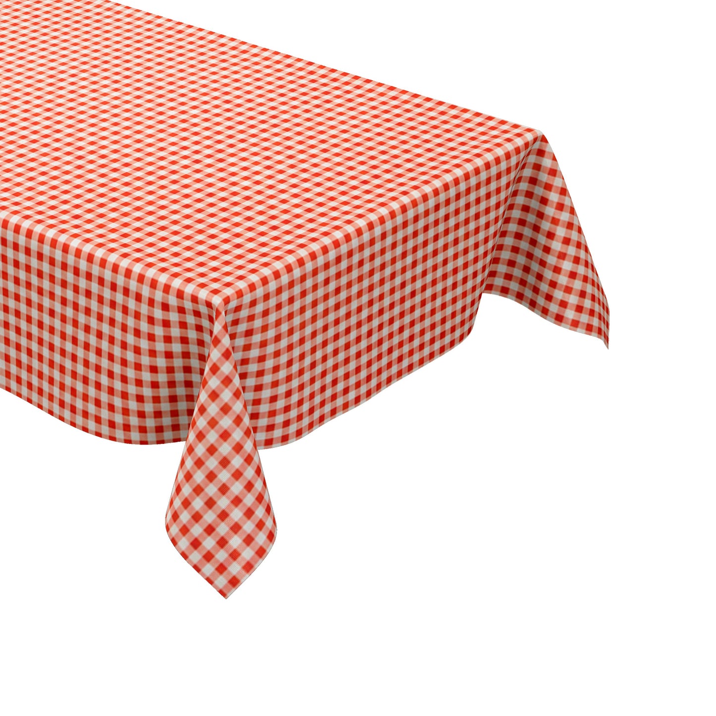 Rot-weiß kariertes Wachstuch mit gleichmäßigem Vichy-Karomuster. Die Karos sind 1,5 × 1,5 cm groß und bilden eine klassische, zeitlose Optik. Die Oberfläche wirkt glatt und gleichmäßig – ideal als Tischdecke für Küche, Garten oder Gastronomie.