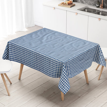 Wachstuch Tischdecke kariert blau