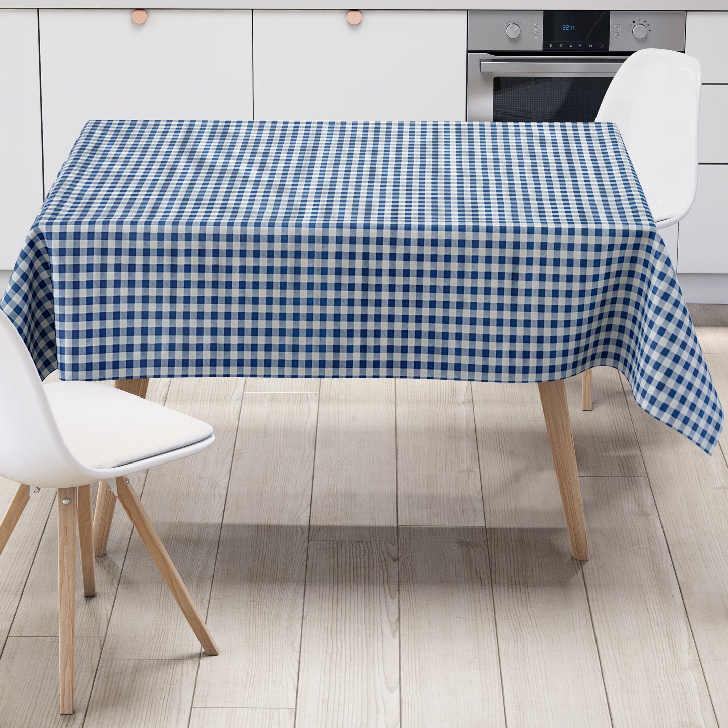 Wachstuch Tischdecke kariert blau