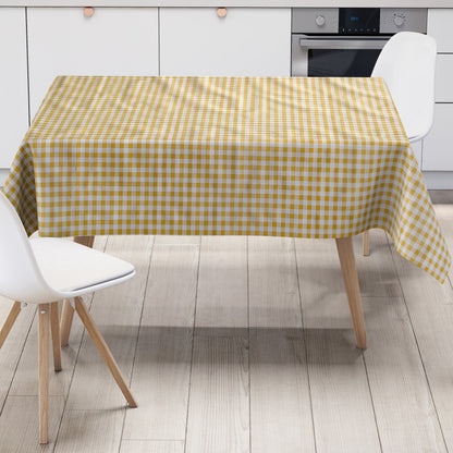 Wachstuch Tischdecke kariert gelb