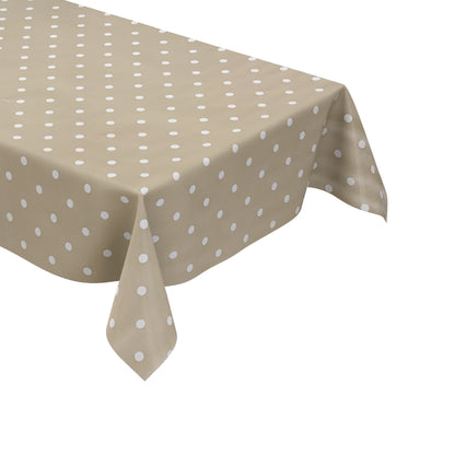 Wachstuch Tischdecke Punkte beige