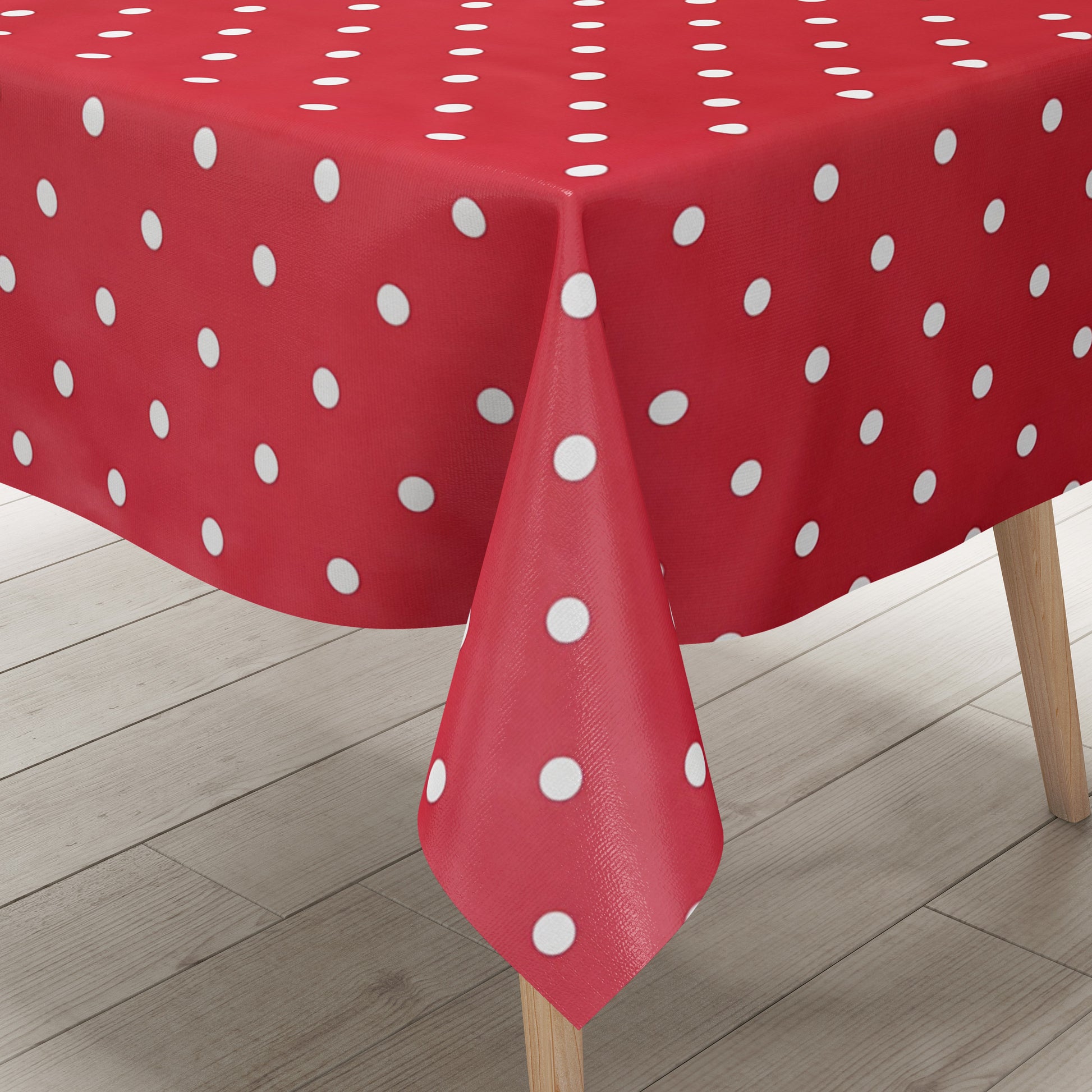 Wachstuch Tischdecke Punkte rot