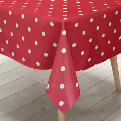 Wachstuch Tischdecke Punkte rot