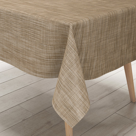 Wachstuchtischdecke Leinenoptik beige