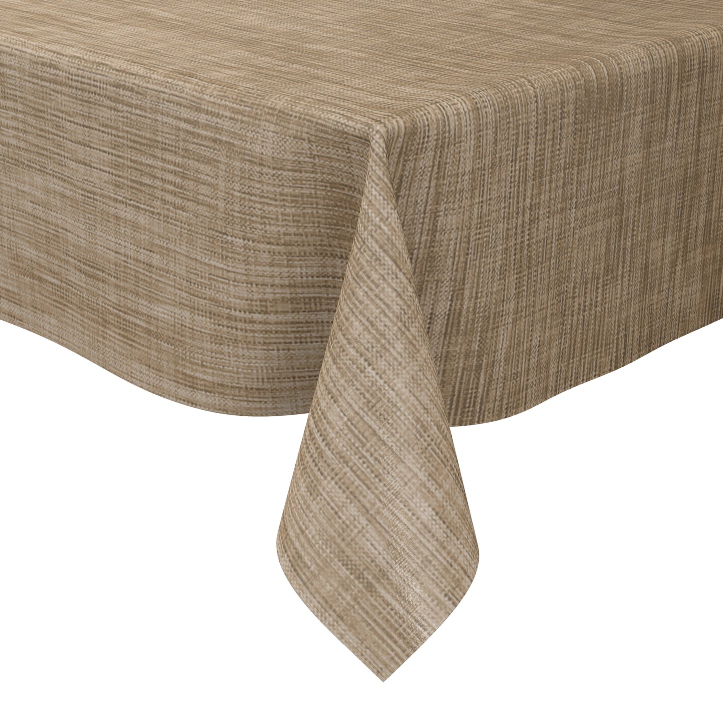 Nappe en toile cirée 160 cm de large grande taille B1778-01 beige aspect lin carrée ronde ovale
