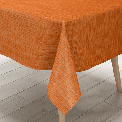 Wachstuch Tischdecke orange Leinenoptik