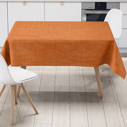Wachstuch Tischdecke orange Leinenoptik