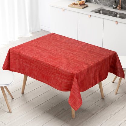 Wachstuch Tischdecke Leinenoptik rot
