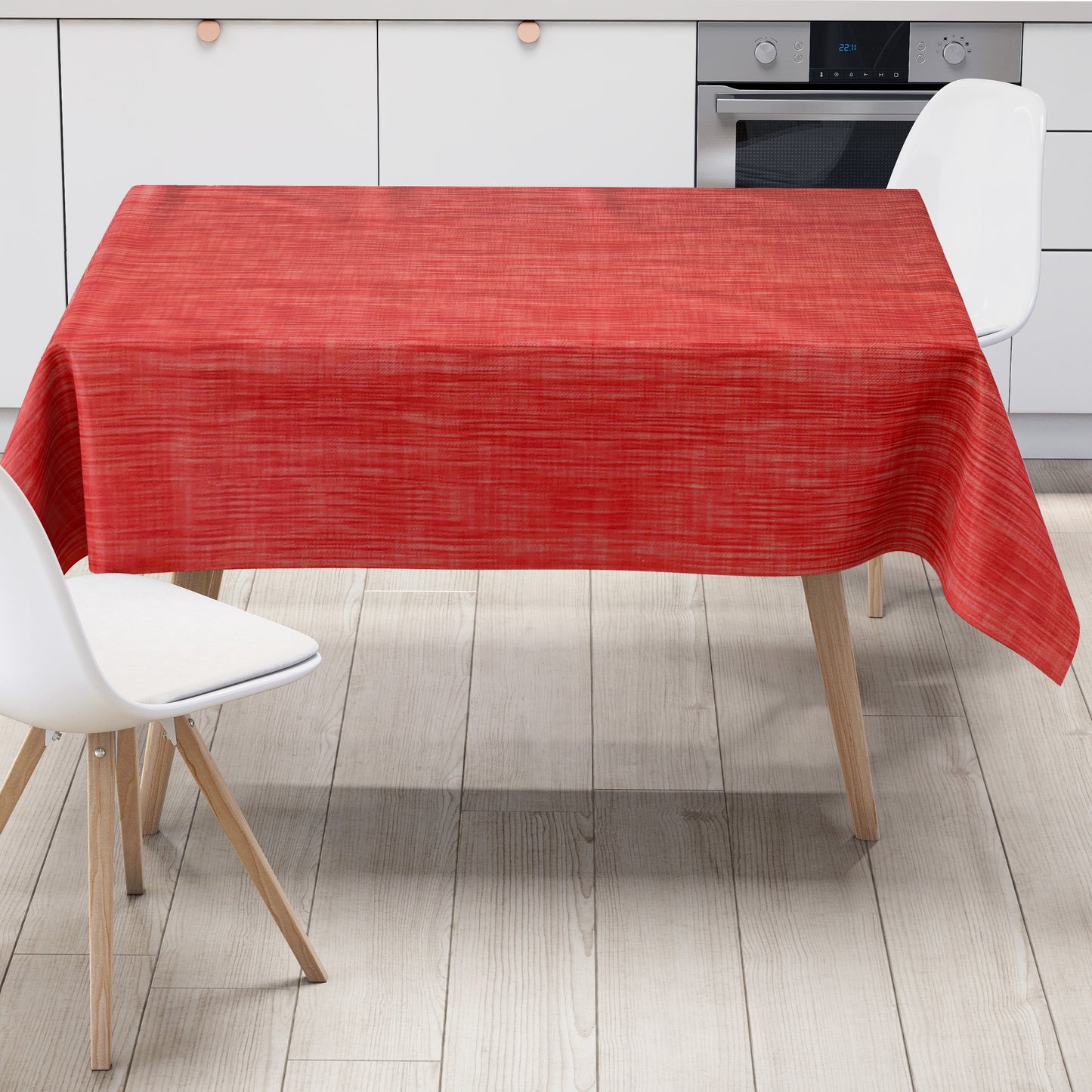 Wachstuch Tischdecke Leinenoptik rot