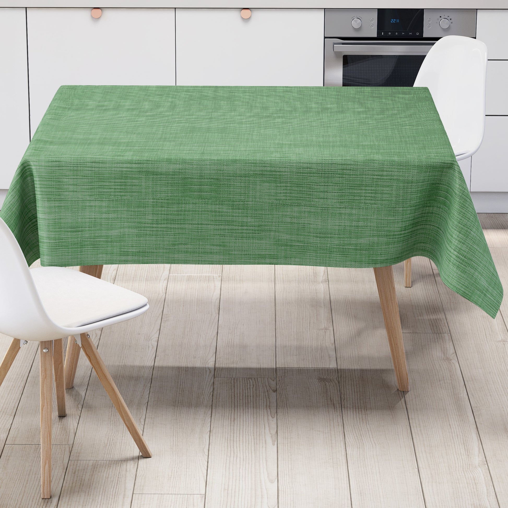 Wachstuch Tischdecke Leinenoptik grün